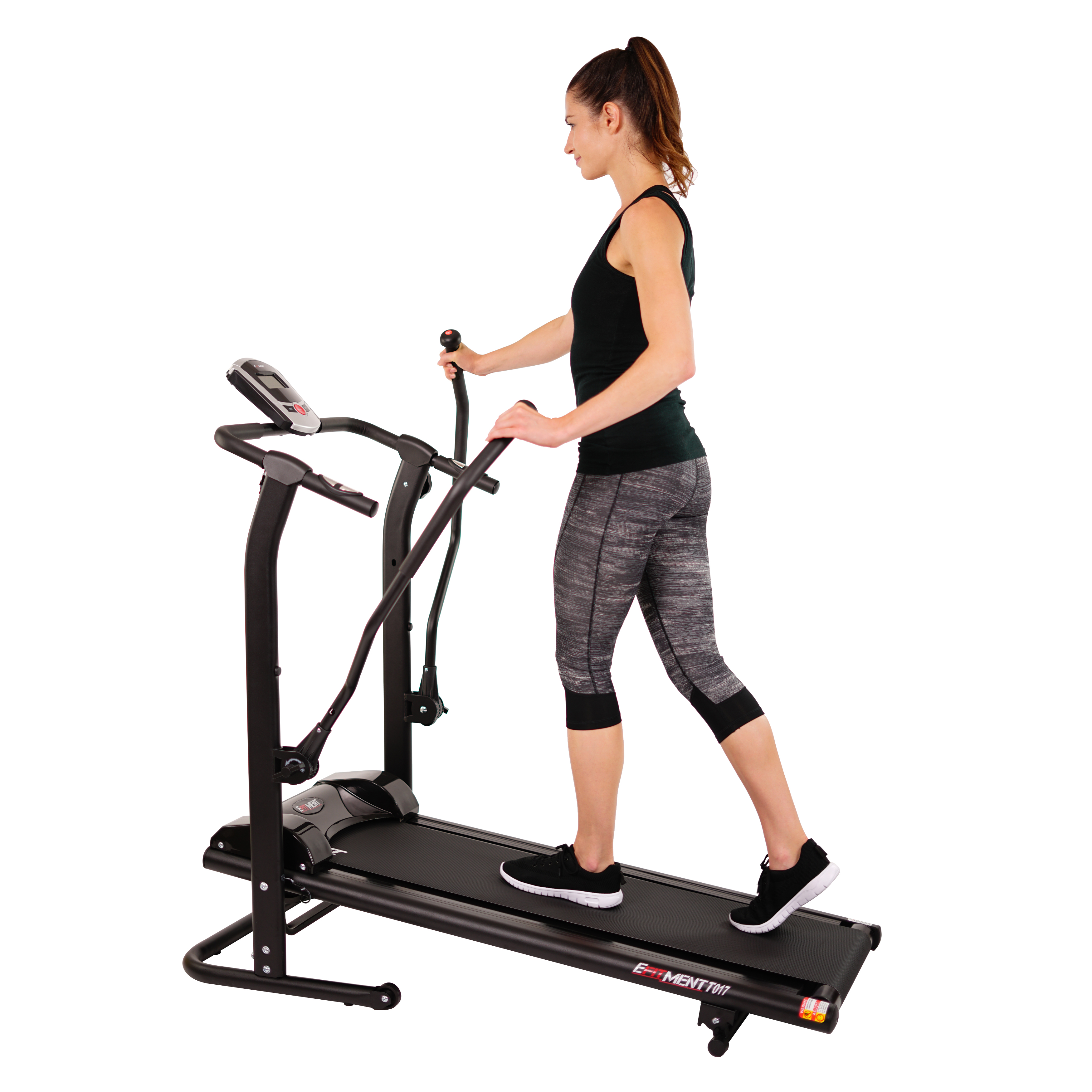 EFITMENT T017 Adjustable Incline Manual Treadmill with Arm ...